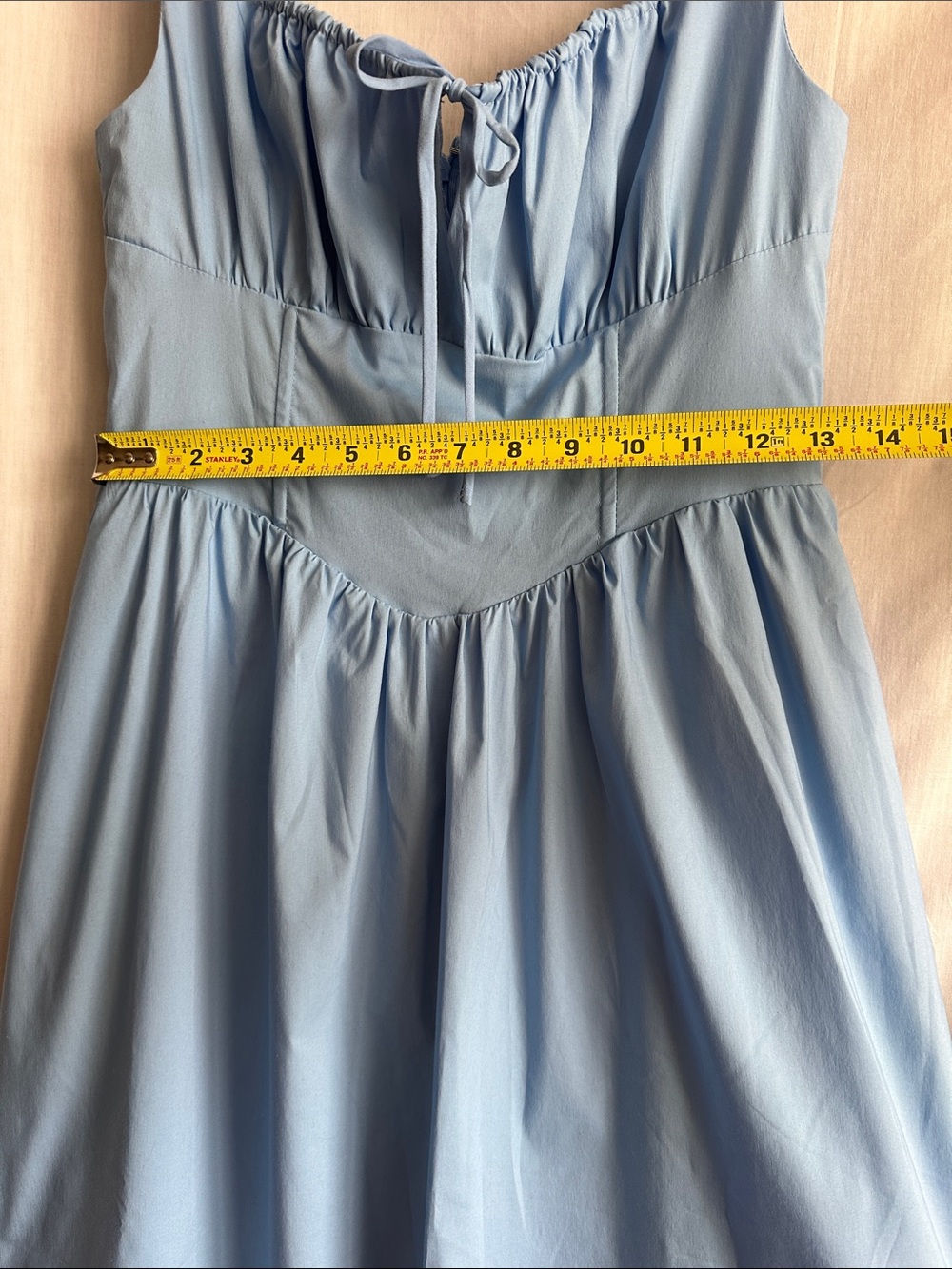 ASTR The Label Blue Corset Basque Waist Midi Dress M Cottagecore something blue - Picture 6 of 7